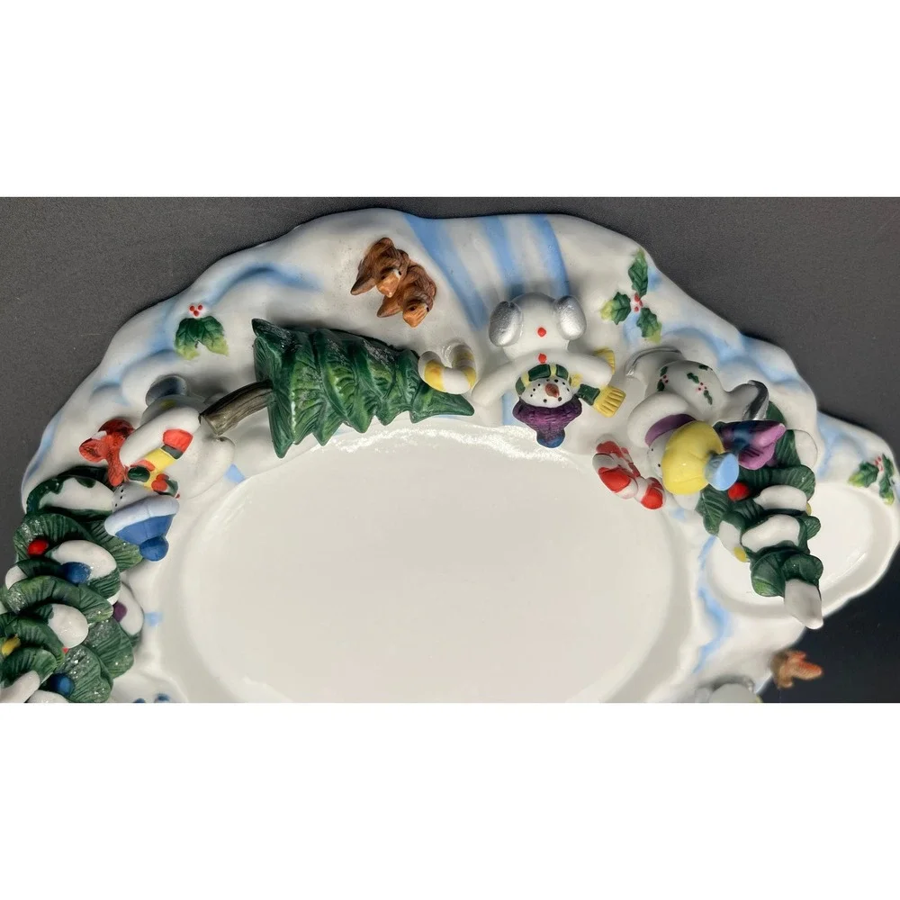 Vtg Partylite P7870 Snowbell 3 Wick Candle Holder Tree Snuffer 11